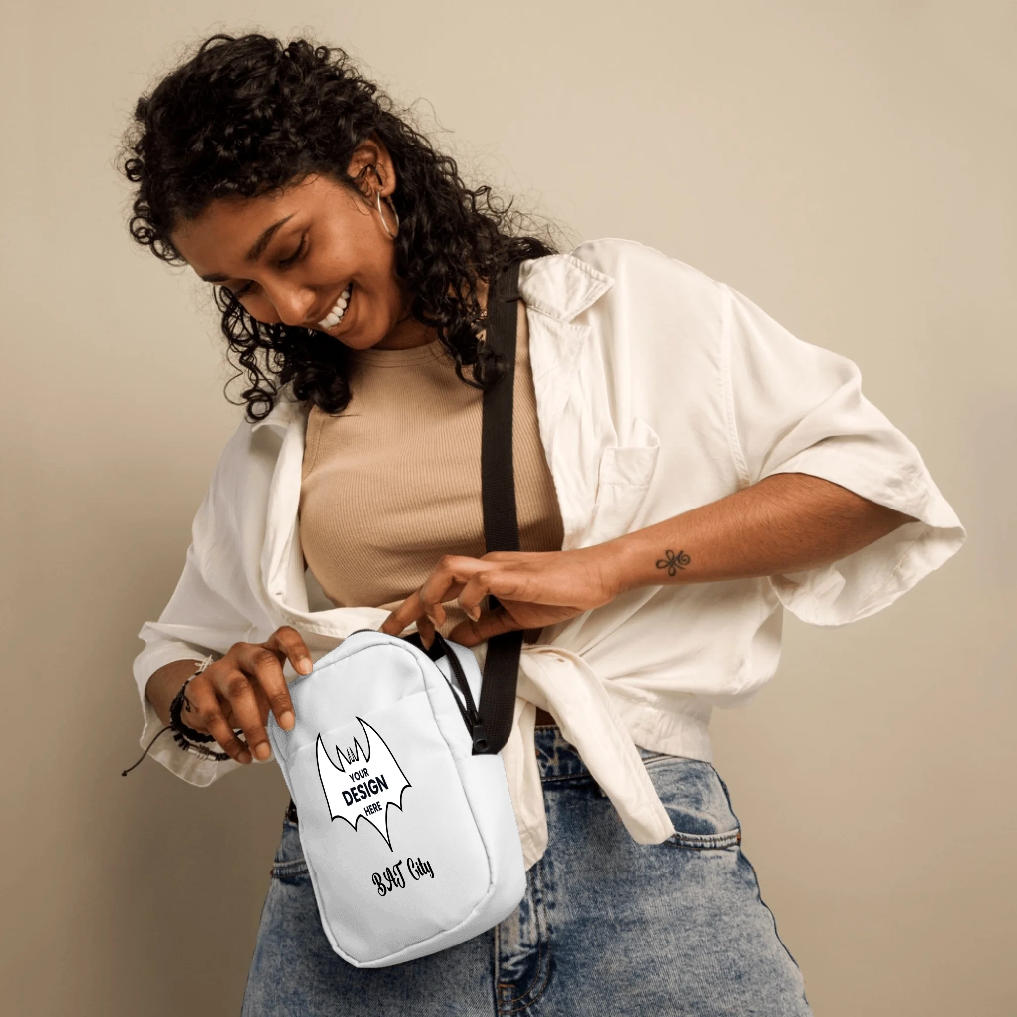 All-Over Print Utility Crossbody Bag