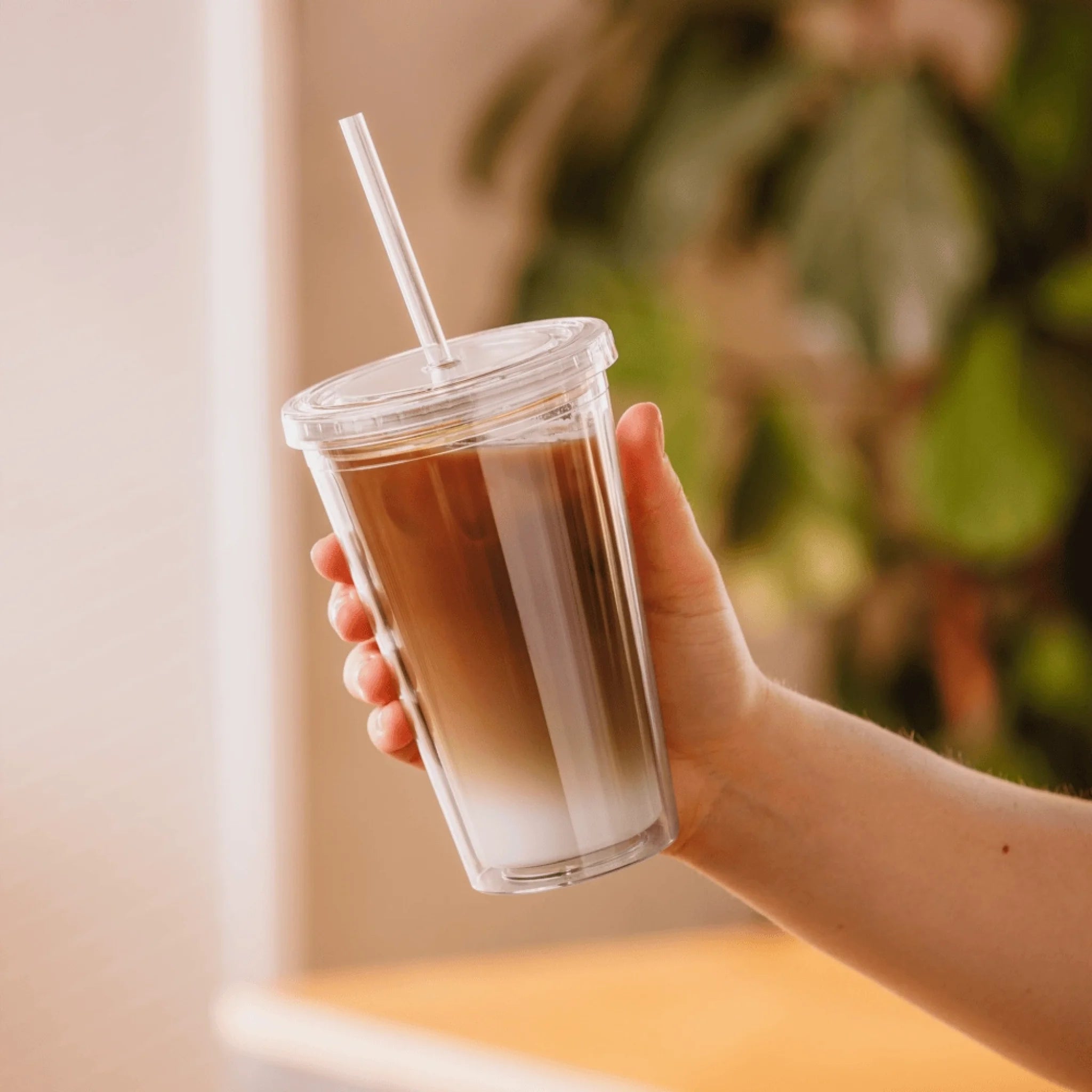 Double Wall Clear Plastic Tumbler (16 oz)