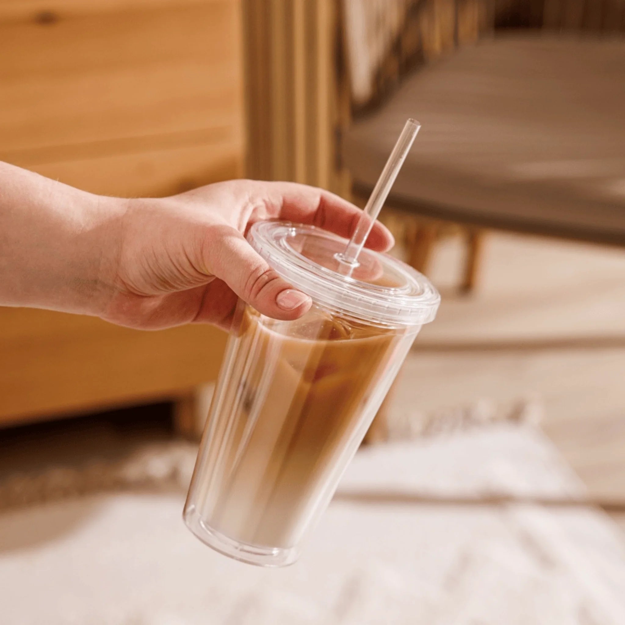 Double Wall Clear Plastic Tumbler (16 oz)
