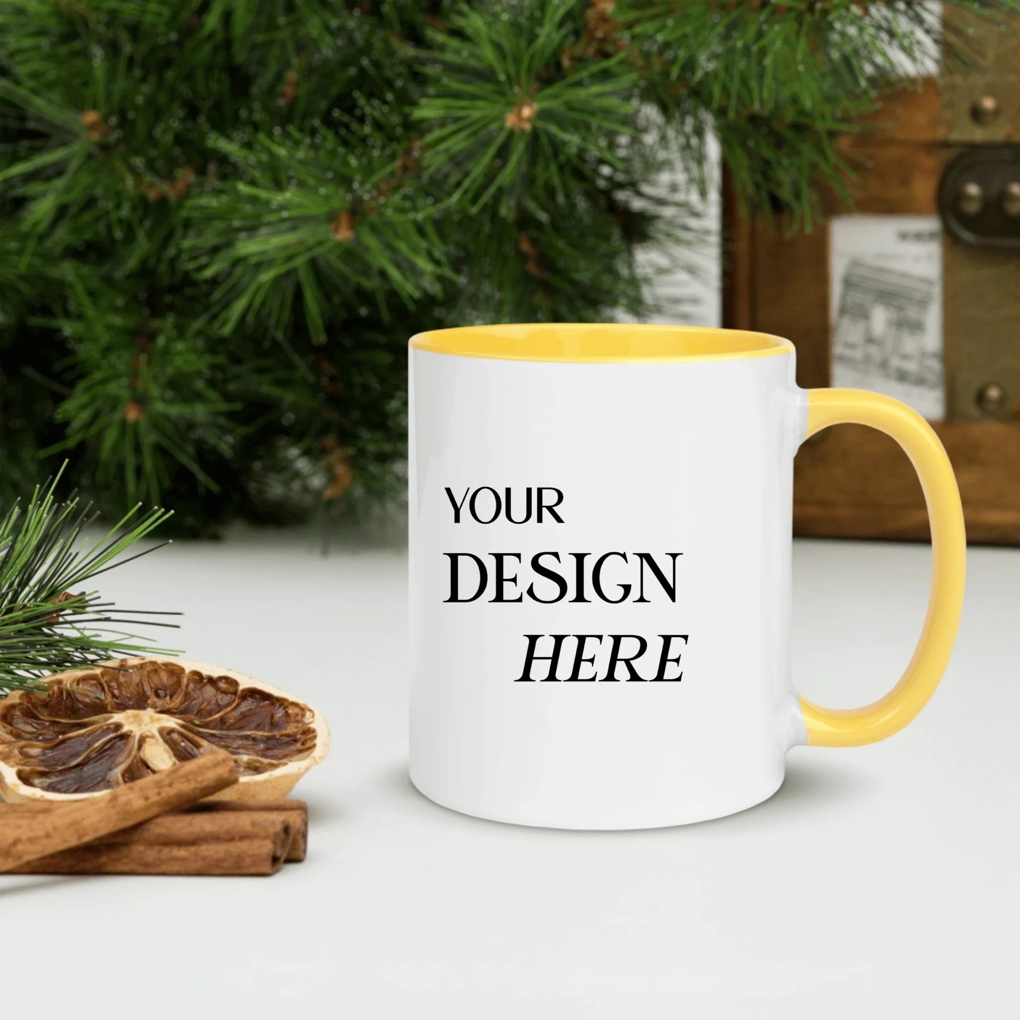 White Ceramic Mug with Color Inside