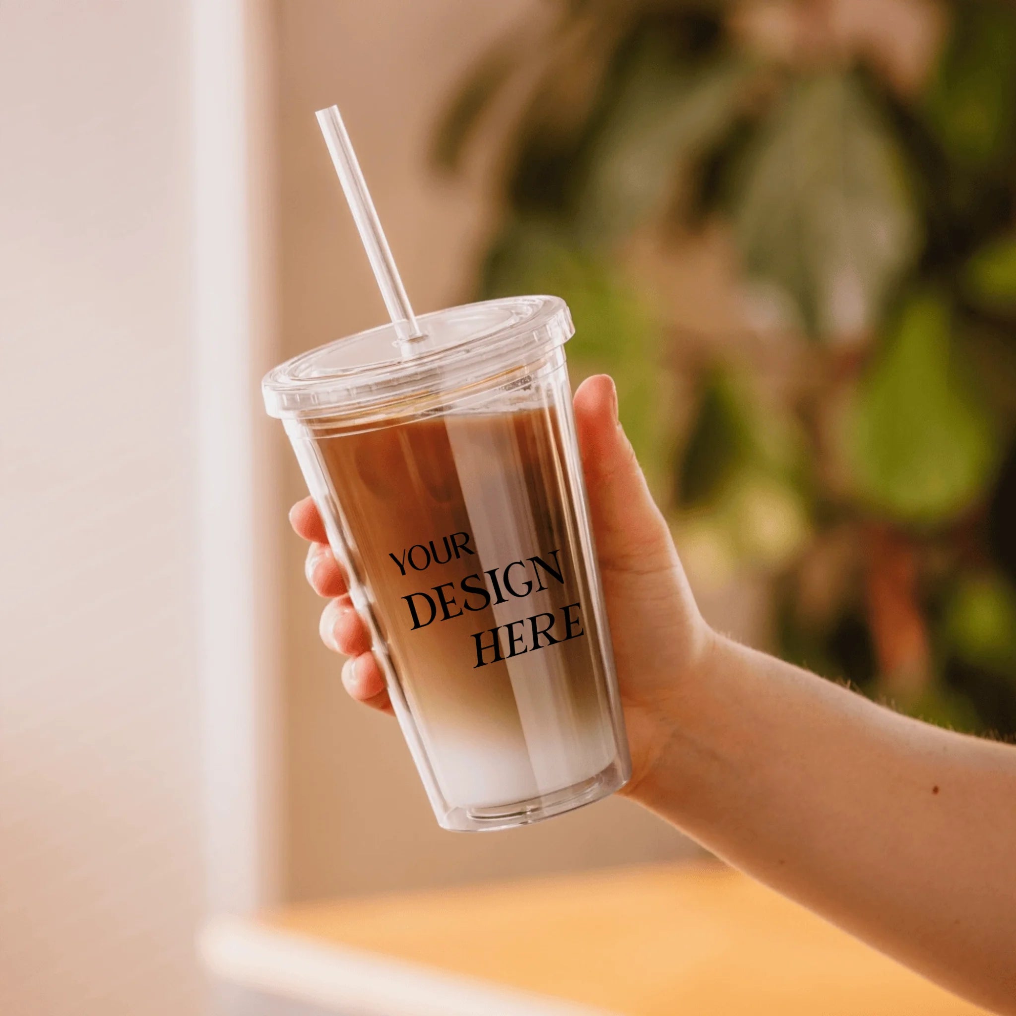 Double Wall Clear Plastic Tumbler (16 oz)