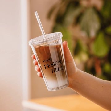 Double Wall Clear Plastic Tumbler (16 oz)