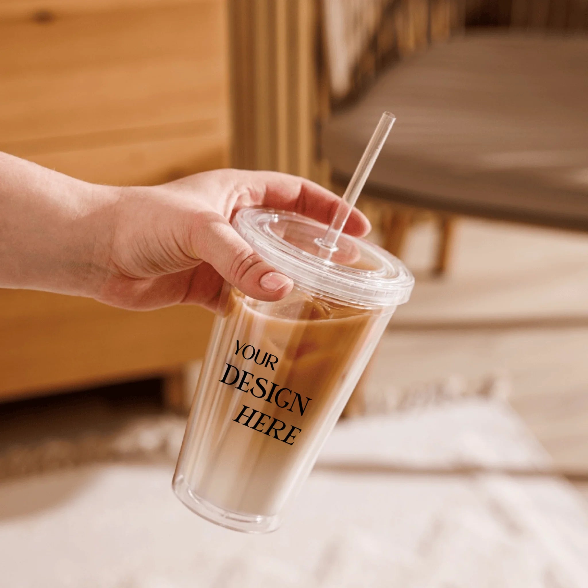 Double Wall Clear Plastic Tumbler (16 oz)