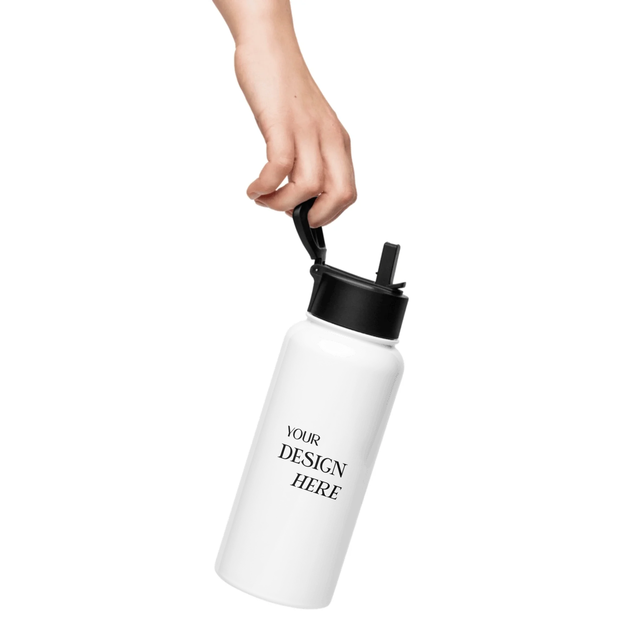 Stainless Steel Water Bottle with a Straw Lid