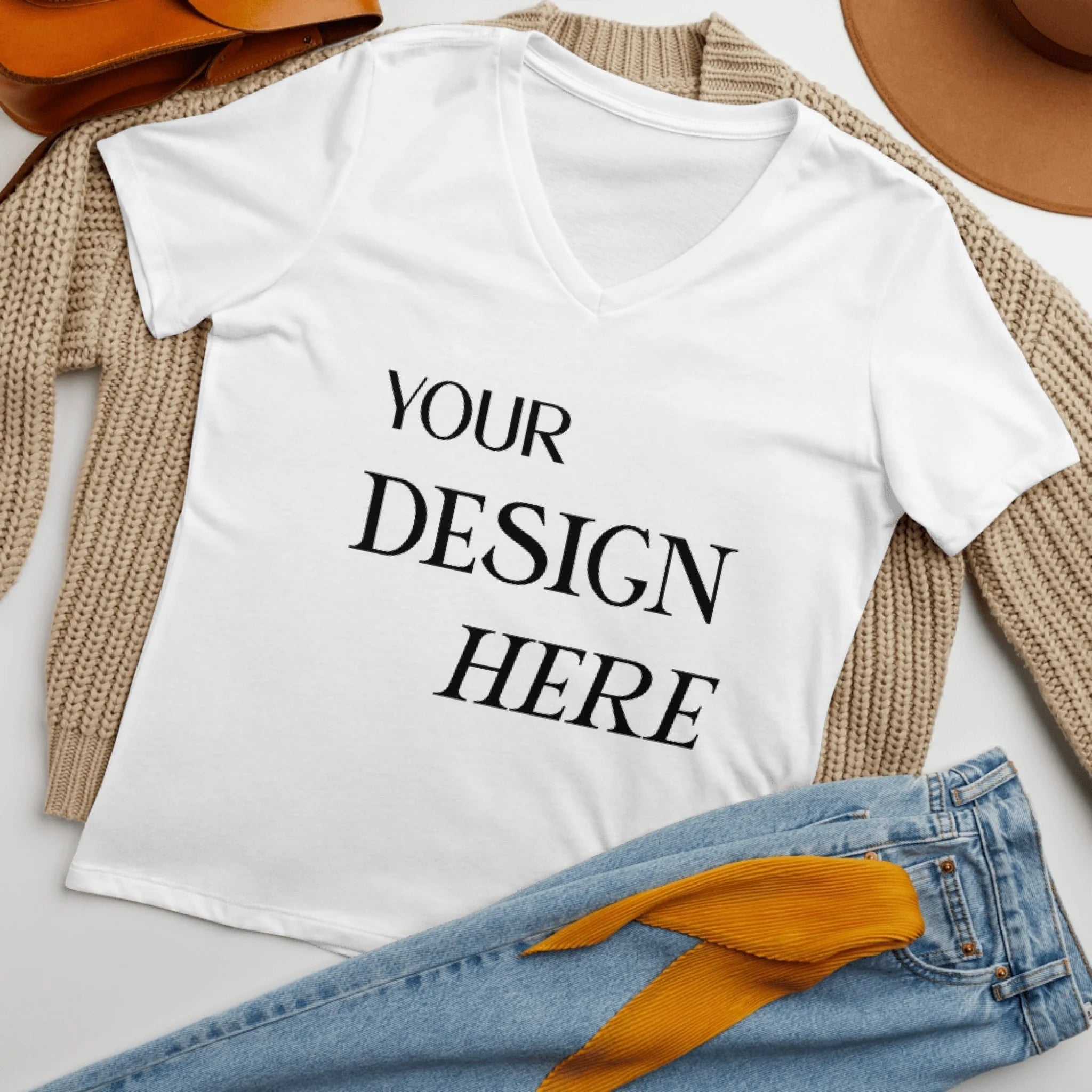 Women's Relaxed V-Neck T-Shirt | Bella Canvas 6405CVC