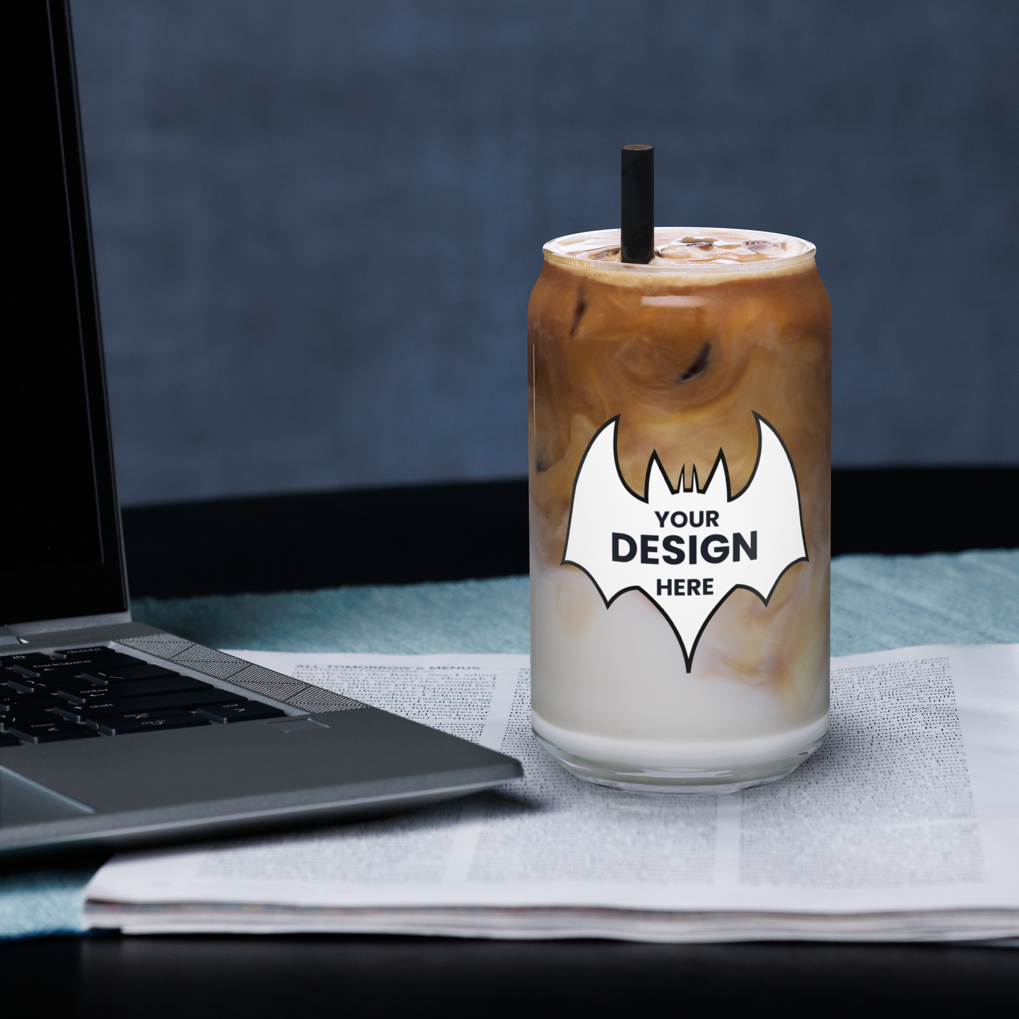 Can-Shaped Glass 16 oz, Trendy Drink Glass — Aesthetic Iced Coffee Cup, Summer Beverage Glassware