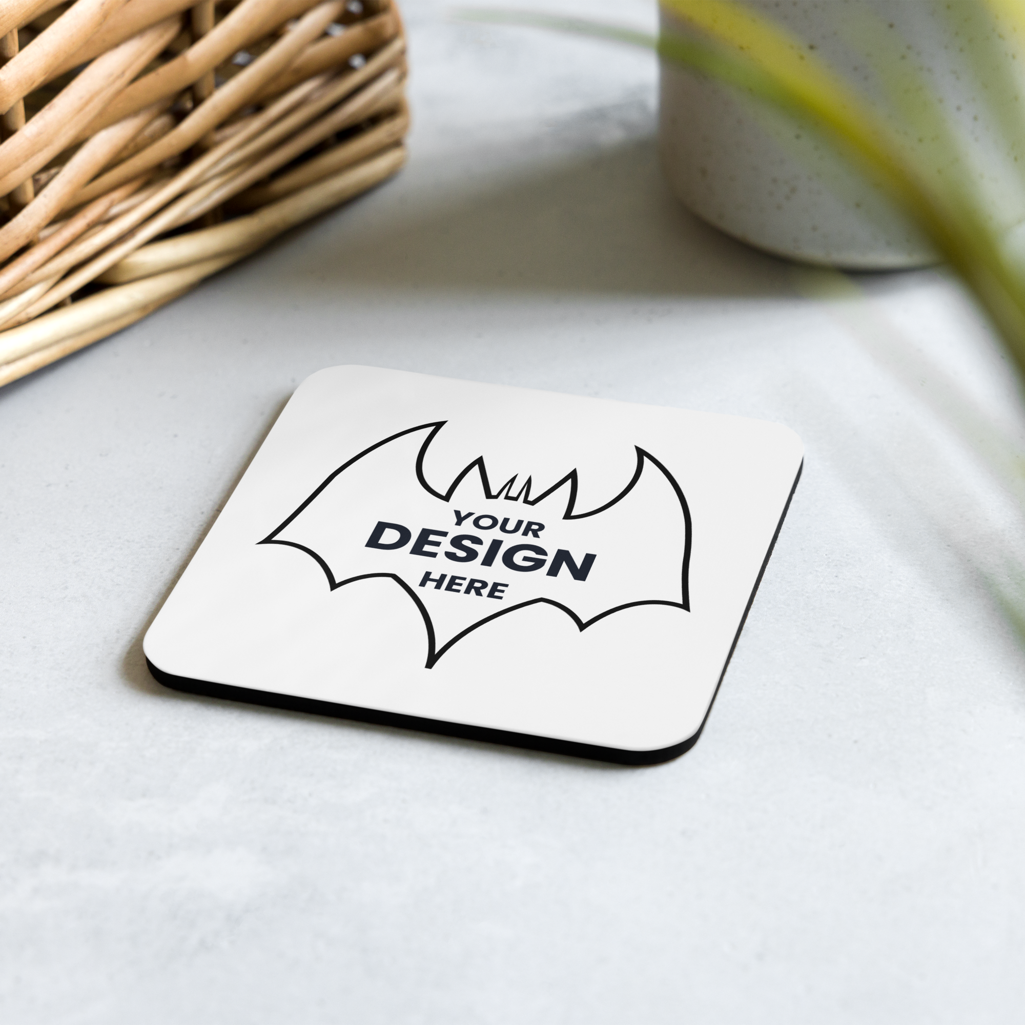 Cork-Back Coaster, Modern Drink Coaster — Heat-Resistant Mug Coaster for Home and Coffee Table Decor