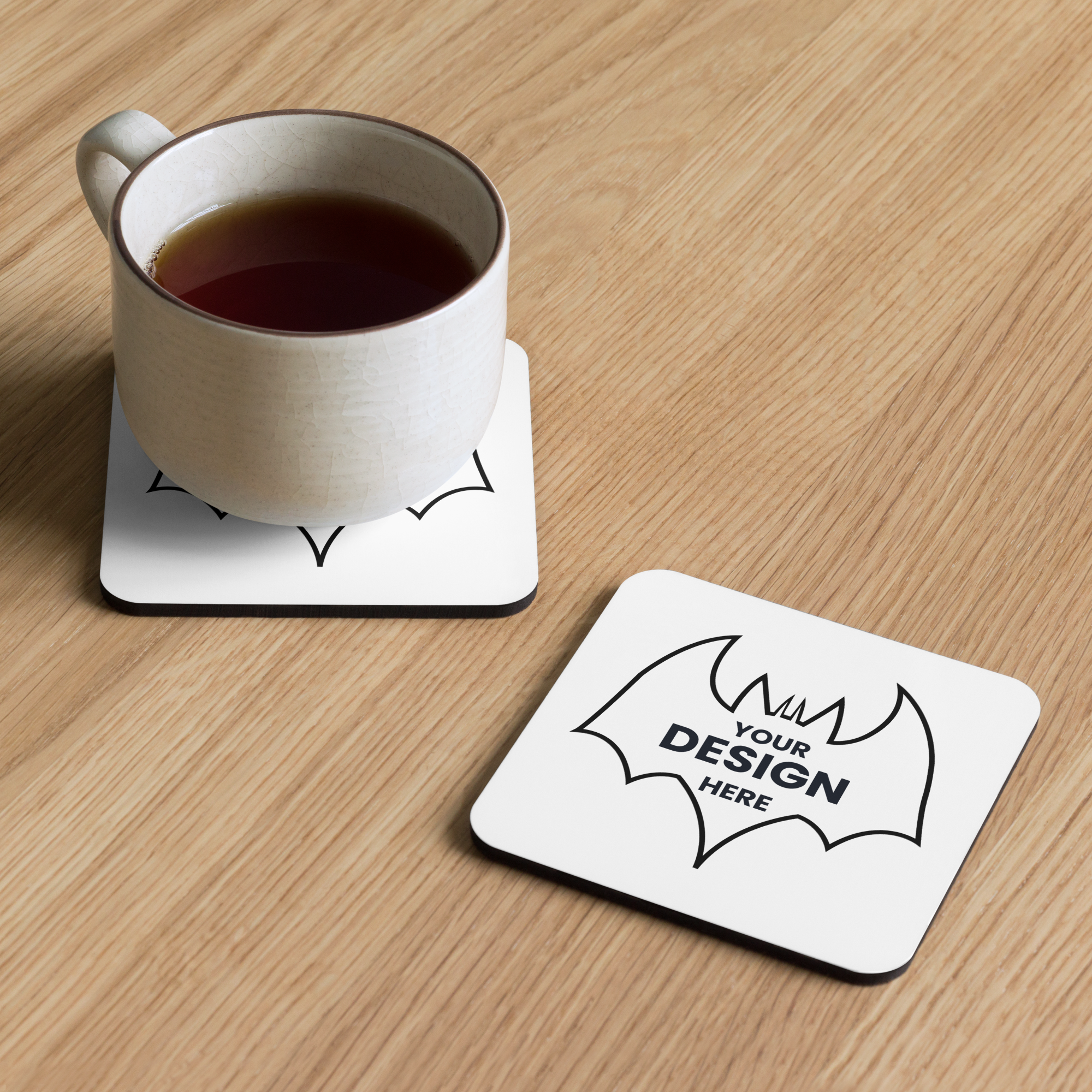 Cork-Back Coaster, Modern Drink Coaster — Heat-Resistant Mug Coaster for Home and Coffee Table Decor