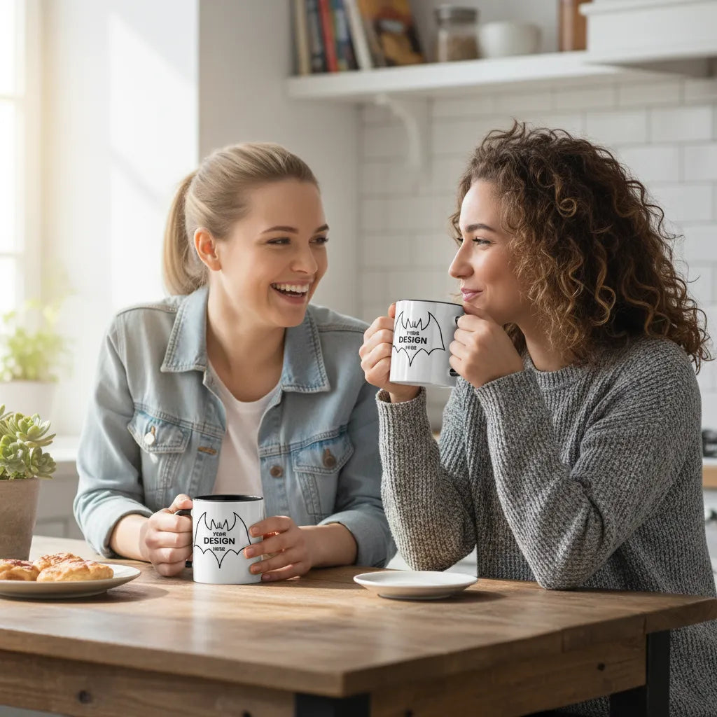 White Ceramic Mug with Color Inside