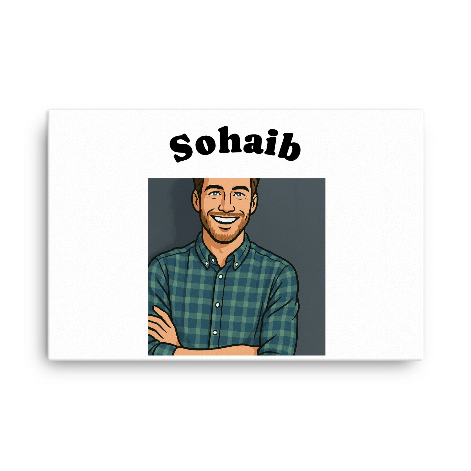 Personalized Portrait Canvas, Custom Cartoon Canvas Print, Name Wall Art, Custom Character Canvas, Gift for Him Her, Personalized Home Decor